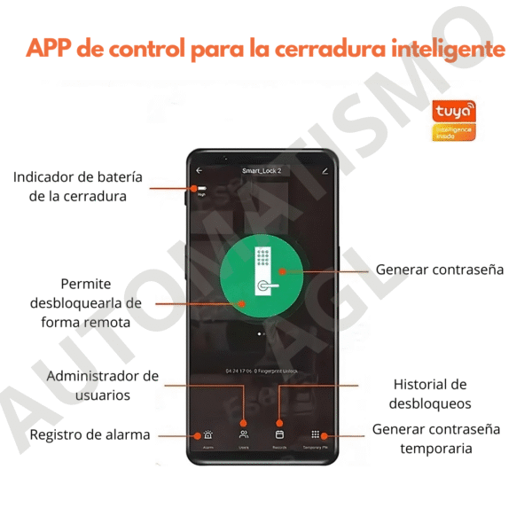 APP de control para la cerradura inteligente Cerradura Inteligente Sin Pestillo