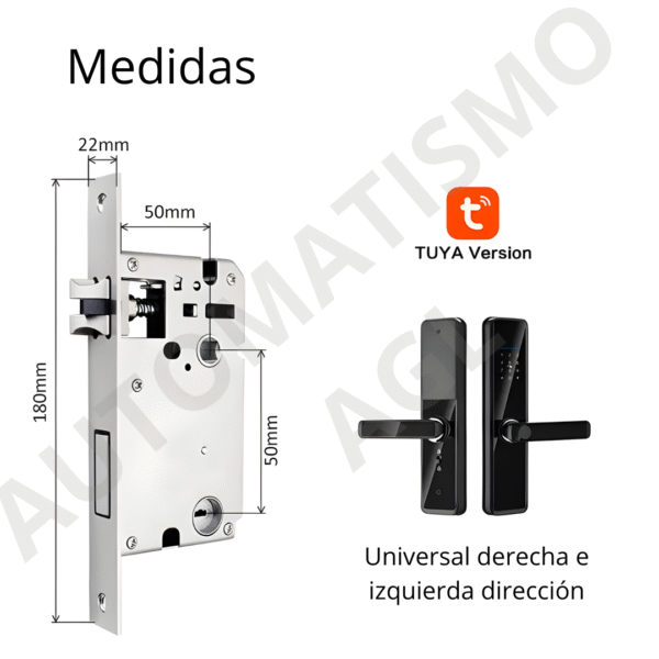 Medidas Cerradura Inteligente Modelo 655
