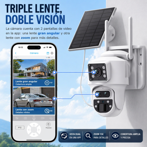 2026/05/1000555165.png Cámara Domo Seguridad Solar 6mp Doble Lente Wifi 128gb